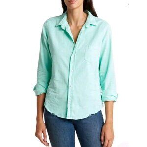 Frank & Eileen Famous Denim Cotton Mint Green "Eileen" Button Up Down Shirt XXS